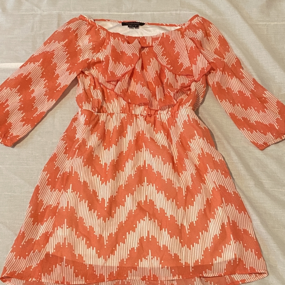 Orange and white dress